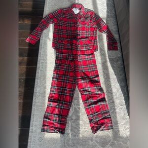 Petite Plume Men’s Red Plaid Pajama Set Size Large